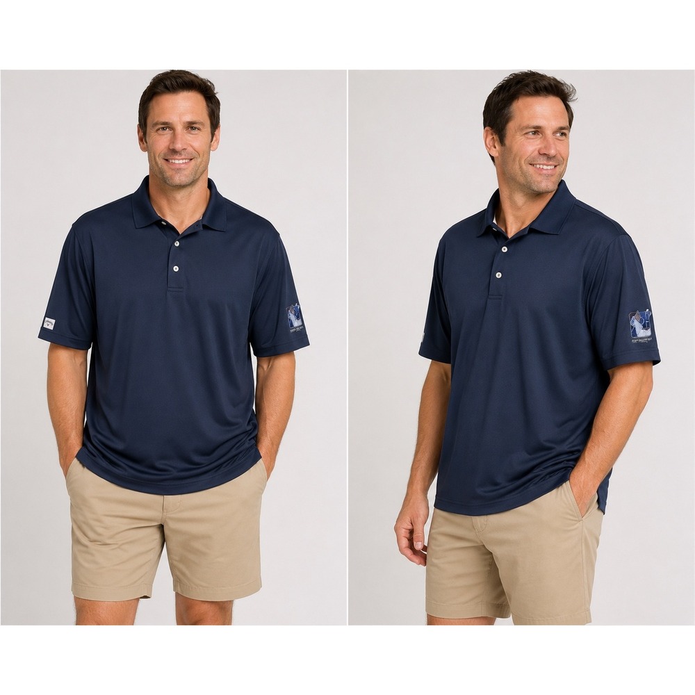 Callaway Golf Mens XL Navy Blue Sportsmens Open Performance Polo Shirt Short Slv